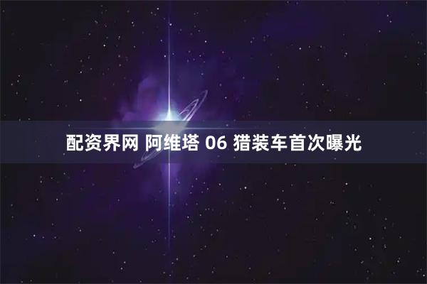配资界网 阿维塔 06 猎装车首次曝光