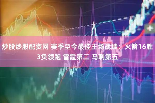 炒股炒股配资网 赛季至今最佳主场战绩：火箭16胜3负领跑 雷霆第二 马刺第五